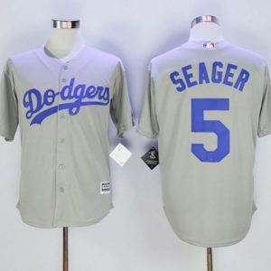 Dodgers #5 Corey Seager Grey New Cool Base Stitched Jersey