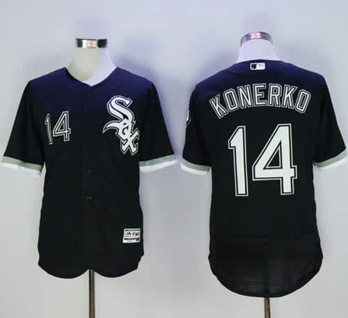 White Sox #14 Paul Konerko Black Flexbase Authentic Collection Stitched Jersey