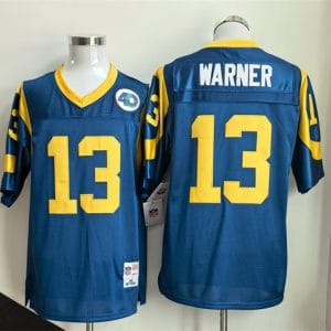 Los Angeles Rams #13 Kurt Warner Royal Throwback Football Stitched Jersey