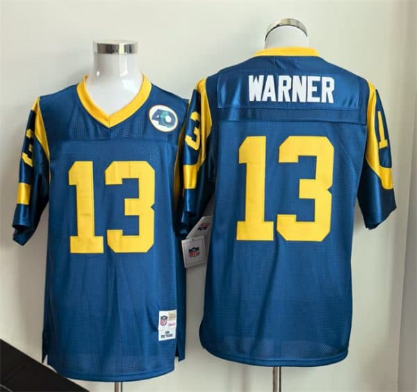 Los Angeles Rams #13 Kurt Warner Royal Throwback Football Stitched Jersey