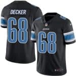 Lions #68 Taylor Decker Black Stitched Limited Rush Nike Jersey