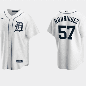 Detroit Tigers #57 Eduardo Rodriguez White Cool Base Stitched Jersey