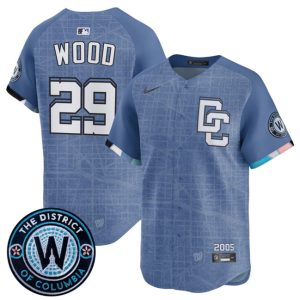 Washington Nationals #29 James Wood Blue 2025 City Connect Limited Stitched Jersey