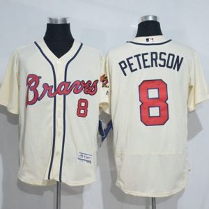Braves #8 Jace Peterson Cream Flexbase Authentic Collection Stitched Jersey