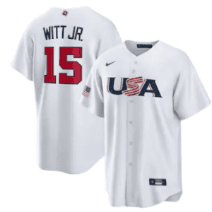 USA #15 Bobby Witt Jr. 2023 White World Classic Stitched Jersey