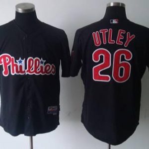 Phillies #26 Chase Utley Black Stitched Jersey