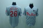 Phillies #26 Chase Utley Stitched Grey Jersey