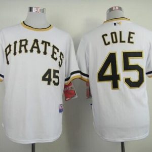Pirates #45 Gerrit Cole White Alternate 2 Cool Base Stitched Jersey