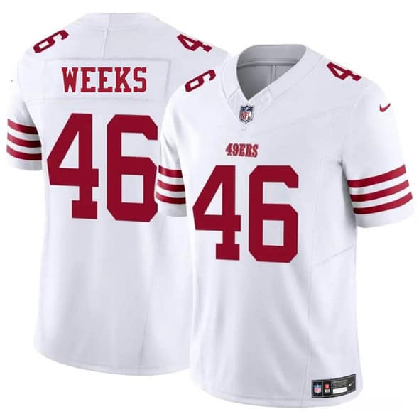 San Francisco 49ers #46 Jon Weeks White 2025 F.U.S.E. Vapor Untouchable Limited Stitched Jersey