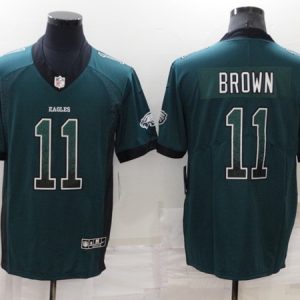 Philadelphia Eagles #11 A. J. Brown Green Fashion Color Rush Limited Stitched Jersey