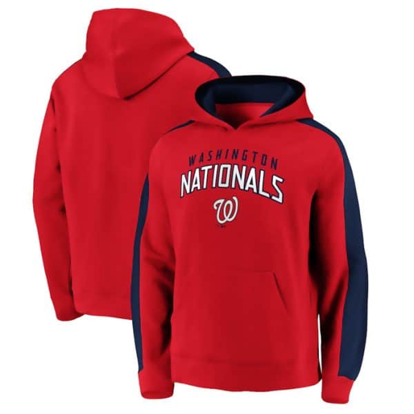 Washington Nationals Red Game Time Arch Pullover Hoodie