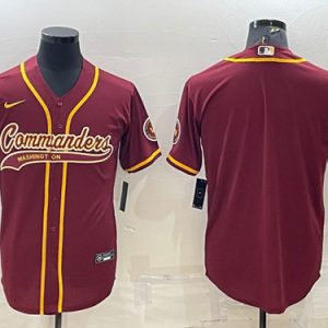 Washington Commanders Blank Burgundy With Patch Cool Base Stitched Baseball Jersey
