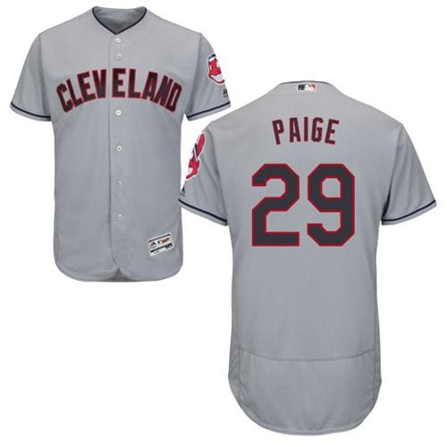 Indians #29 Satchel Paige Grey Flexbase Authentic Collection Stitched Jersey