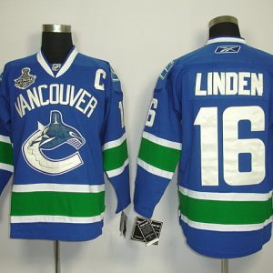 Canucks 2011 Stanley Cup Finals #16 Trevor Linden Blue Stitched Jersey