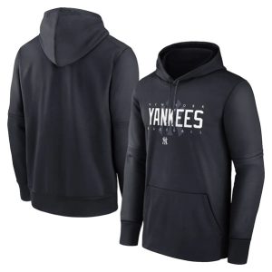 New York Yankees Navy Pregame Performance Pullover Hoodie