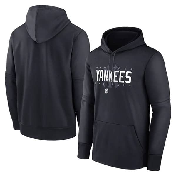 New York Yankees Navy Pregame Performance Pullover Hoodie