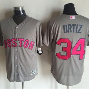 Red Sox #34 David Ortiz Grey New Cool Base 2016 Mother's Day Stitched Jersey
