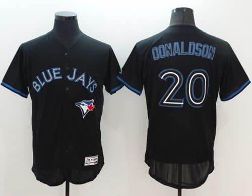 Blue Jays #20 Josh Donaldson Black Fashion Flexbase Authentic Collection Stitched Jersey