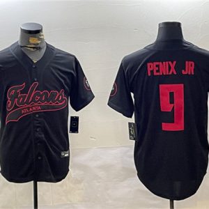 Atlanta Falcons #9 Michael Penix Jr. Black With Patch Cool Base Stitched Jersey