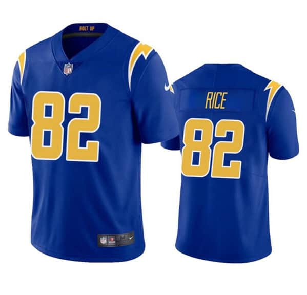 Los Angeles Chargers #82 Brenden Rice Royal 2024 Draft Vapor Limited Stitched Jersey