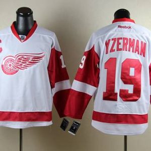 Red Wings #19 Steve Yzerman White Stitched Jersey