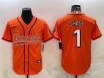 Cincinnati Bengals #1 Ja'Marr Chase Orange With Patch Cool Base Stitched Baseball Jersey