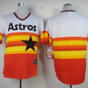 Mitchell And Ness Astros Blank White Orange Stitched Throwback Jersey