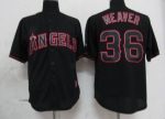 Angels Of Anaheim #36 Jered Weaver Black Fashion Stitched Jersey