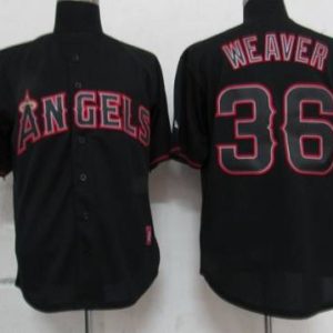 Angels Of Anaheim #36 Jered Weaver Black Fashion Stitched Jersey
