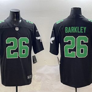 Philadelphia Eagles #26 Saquon Barkley Black Throwback Vapor Untouchable Limited Stitched Jersey