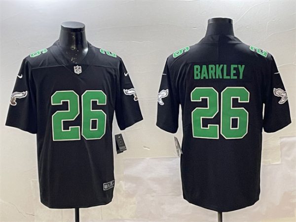 Philadelphia Eagles #26 Saquon Barkley Black Throwback Vapor Untouchable Limited Stitched Jersey