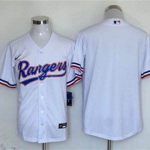 Texas Rangers Blank White Cool Base Stitched Jersey