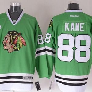 Blackhawks #88 Patrick Kane Green Stitched Jersey