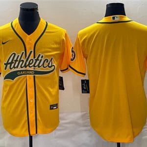 Oakland Athletics Blank Yellow Cool Base Stitched Jersey