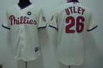Phillies #26 Chase Utley Stitched Cream Jersey