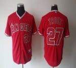 Angels Of Anaheim #27 Mike Trout Red Cool Base Stitched Jersey