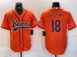 Chicago Bears #18 Caleb Williams Orange With Patch Cool Base Stitched Jersey
