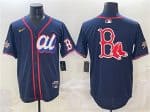 American League Boston Red Sox Team Big Logo Navy 2025 All-Star Edition Limited Stitched Jersey