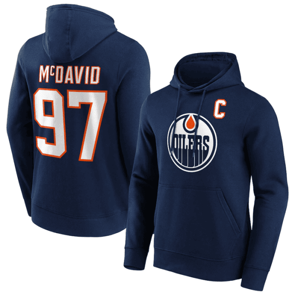 Edmonton Oilers #97 Connor McDavid Navy Pullover Hoodie