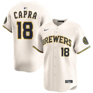 Milwaukee Brewers #18 Vinny Capra Cream 2025 Limited Stitched Jersey