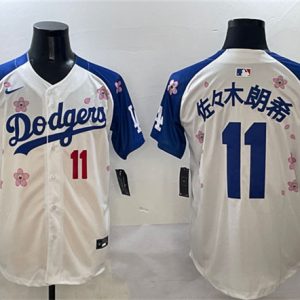 Los Angeles Dodgers #11 ×ô¡©Ä¾ÀÊÏ£ White Royal 2025 Tokyo Series Limited Stitched Jersey