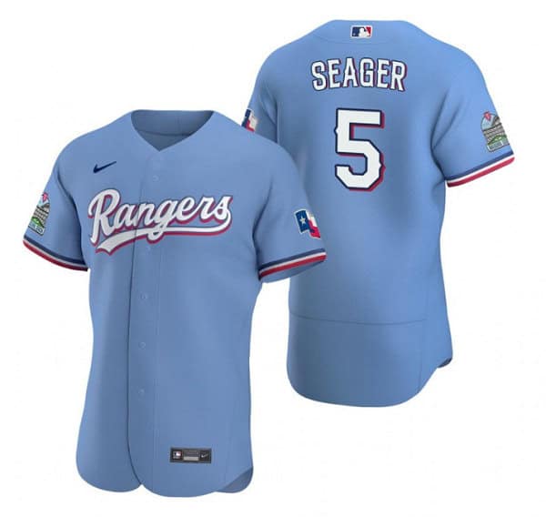 Texas Rangers #5 Corey Seager Light Blue Flex Base Stitched Jersey