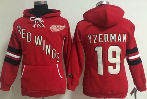 Detroit Red Wings #19 Steve Yzerman Red Old Time Heidi NHL Hoodie