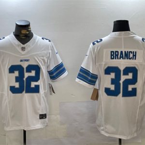 Detroit Lions #32 Brian Branch White 2024 F.U.S.E. Vapor Limited Stitched Jersey
