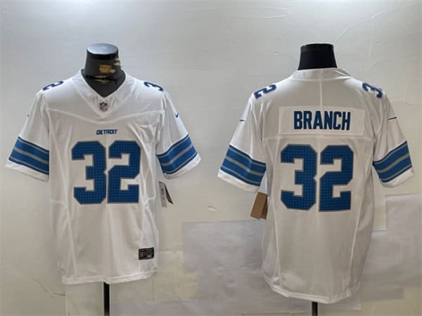 Detroit Lions #32 Brian Branch White 2024 F.U.S.E. Vapor Limited Stitched Jersey
