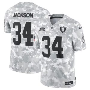 Las Vegas Raiders #34 Bo Jackson Arctic Camo 2024 F.U.S.E. Salute To Service Limited Stitched Jersey