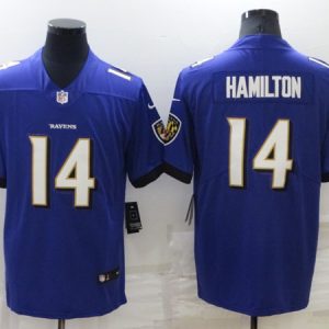 Baltimore Ravens #14 Kyle Hamilton Purple Vapor Untouchable Limited Stitched Jersey
