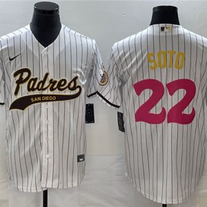 San Diego Padres #22 Juan Soto White Cool Base Stitched Jersey