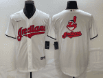 Cleveland Guardians White Team Big Logo Cool Base Stitched Jersey