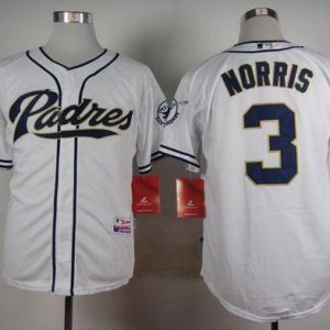 Padres #3 Derek Norris White Cool Base Stitched Jersey